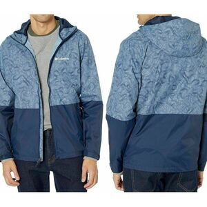 Columbia Size XL Navy Blue Roan Mountain Full Zip Up Hoodie Rain Windbreaker